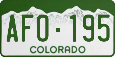 CO license plate AFO195