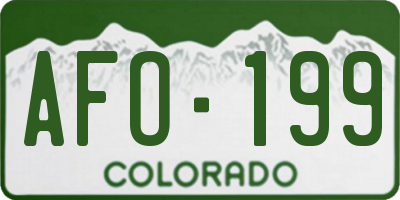 CO license plate AFO199