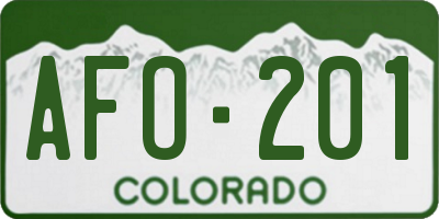 CO license plate AFO201