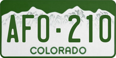 CO license plate AFO210