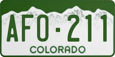 CO license plate AFO211
