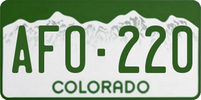 CO license plate AFO220