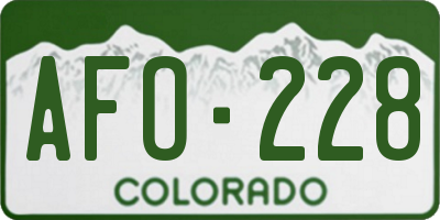 CO license plate AFO228