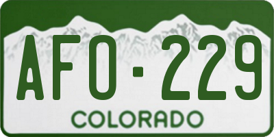 CO license plate AFO229