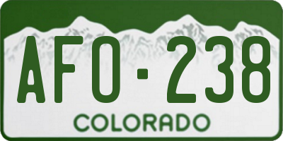 CO license plate AFO238