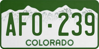 CO license plate AFO239