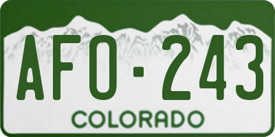 CO license plate AFO243