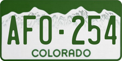 CO license plate AFO254