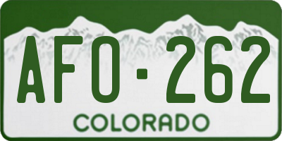 CO license plate AFO262