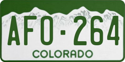 CO license plate AFO264