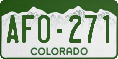 CO license plate AFO271