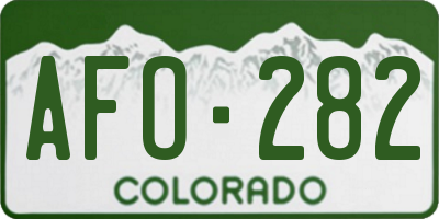 CO license plate AFO282