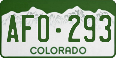 CO license plate AFO293