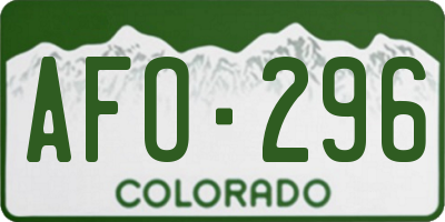 CO license plate AFO296