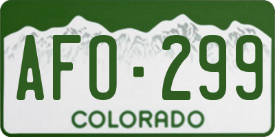 CO license plate AFO299