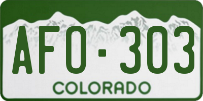 CO license plate AFO303