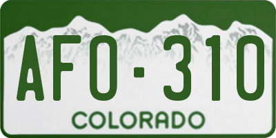 CO license plate AFO310