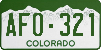 CO license plate AFO321