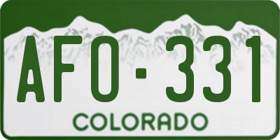 CO license plate AFO331