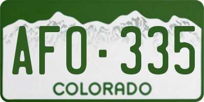 CO license plate AFO335