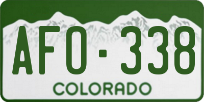 CO license plate AFO338