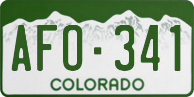 CO license plate AFO341