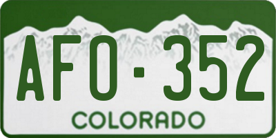 CO license plate AFO352