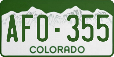 CO license plate AFO355