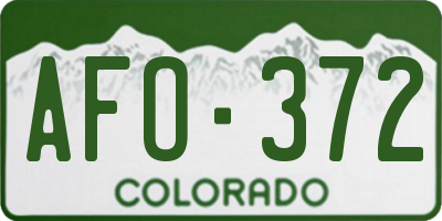 CO license plate AFO372