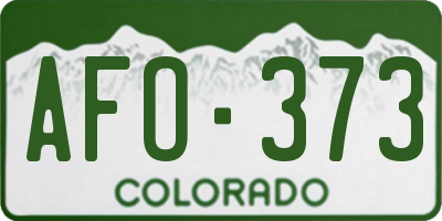 CO license plate AFO373