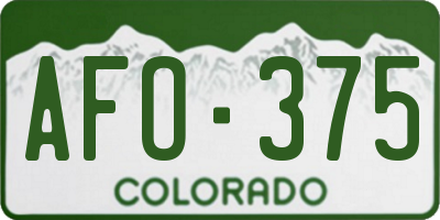CO license plate AFO375