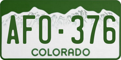 CO license plate AFO376