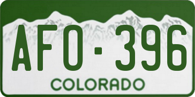 CO license plate AFO396