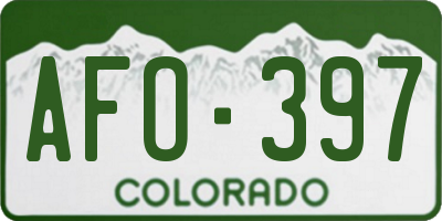 CO license plate AFO397