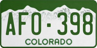 CO license plate AFO398