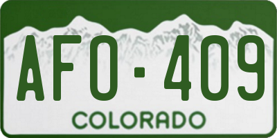 CO license plate AFO409