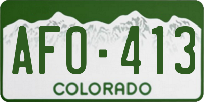 CO license plate AFO413