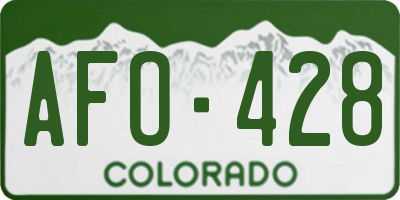CO license plate AFO428
