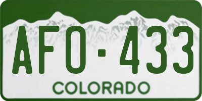 CO license plate AFO433