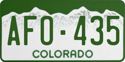 CO license plate AFO435