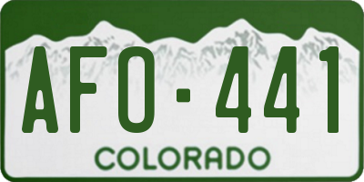 CO license plate AFO441