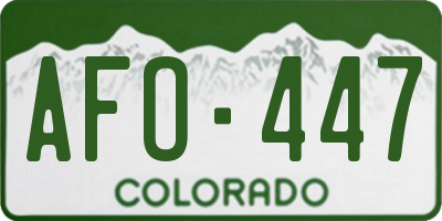 CO license plate AFO447