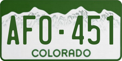 CO license plate AFO451