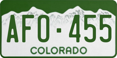 CO license plate AFO455