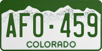 CO license plate AFO459