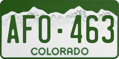 CO license plate AFO463