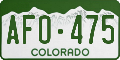 CO license plate AFO475
