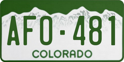 CO license plate AFO481