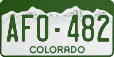 CO license plate AFO482