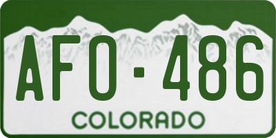 CO license plate AFO486